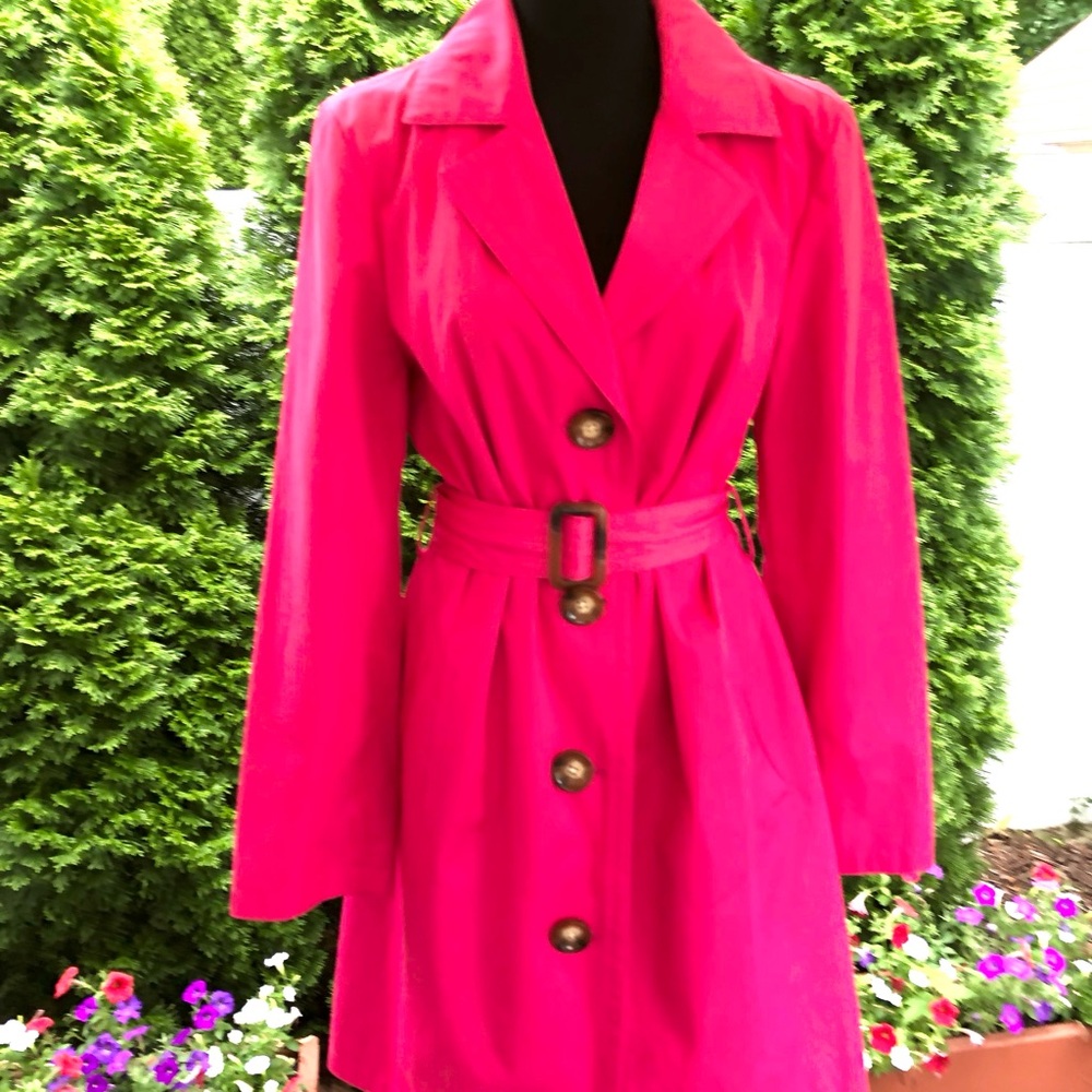 Michael Kors Vibrant Pink Trench Coat